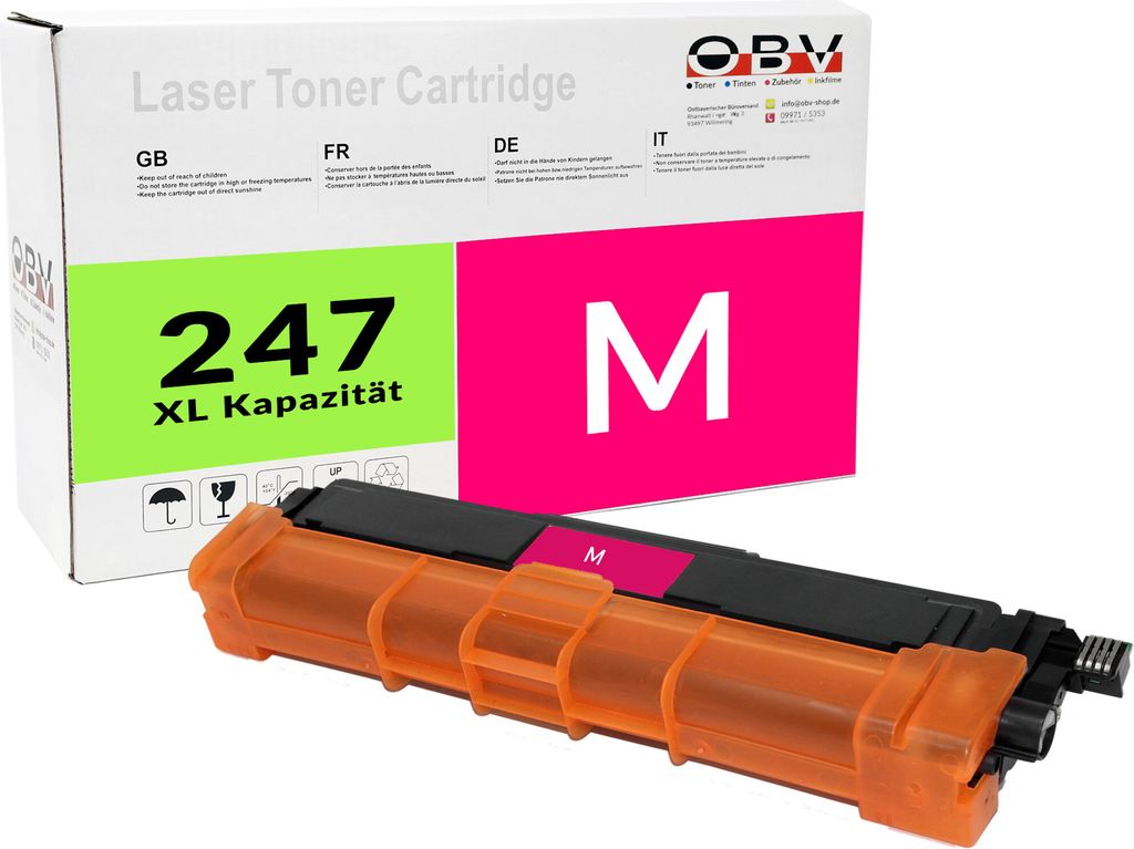OBV Kompatibel 247 TN247M Toner passend für Brother HL-L3210CW DCP-L3550CDW HL-L3230CDW MFC-L3770CDW MF-CL3750CDW - magenta 2300 Seiten