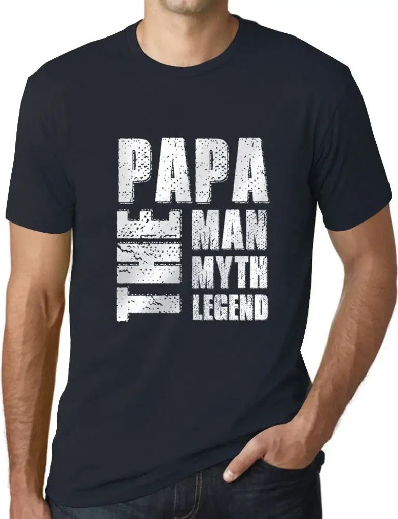 Herren Grafik T-Shirt Papa Mann Mythos Legende – Papa Man Myth Legend – Öko-Verantwortlich Vintage Jahrgang Kurzarm Lustige Druck Geburtstag G...