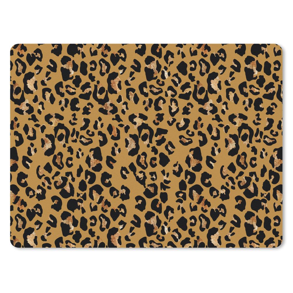MuchoWow Mauspad Mousepad Tiermuster - Ockergelb - Gold 23x19 cm - Mousepads - Maus Mat - Pad - Mausunterlage - Schreibtischunterlage - Mauspad