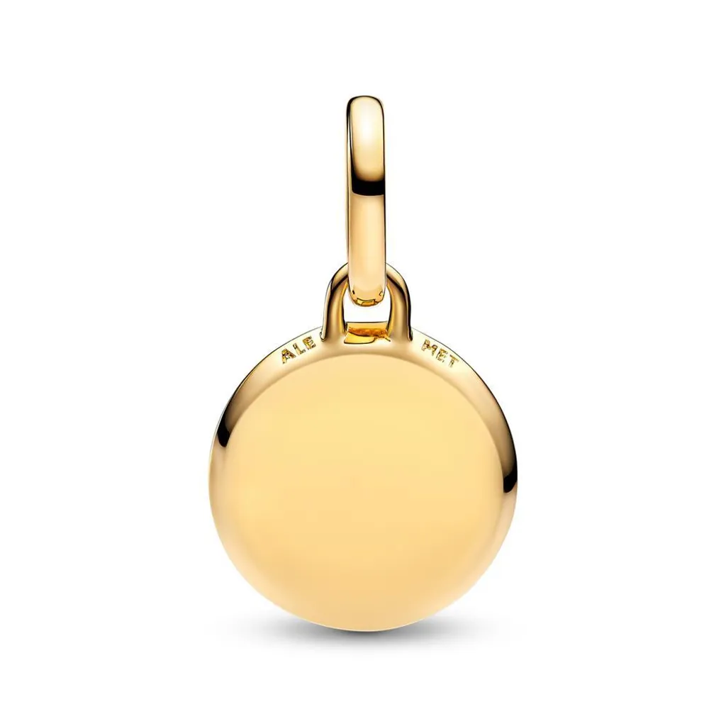 Mini Médaillon Doré Pandora Me Vert Émeraude Gravable - Design Exclusif