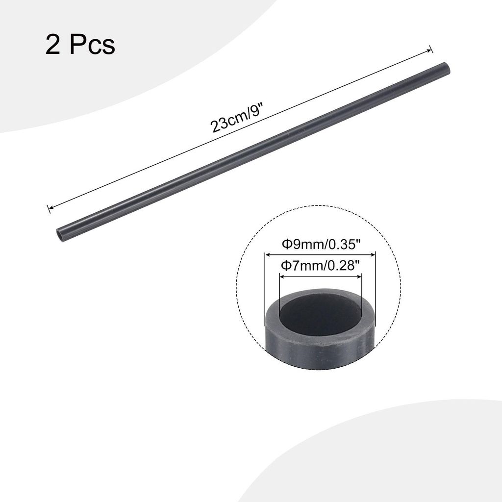 2 Stš¹ck PVC Rohr, Durchmesser 7mm L?nge 0.23m Rund Kunststoffrohr fš¹r Garten, Aquarium, Wasserleitung, Kabelkanal, lš¹ftungsrohr (Dunkelgrau)