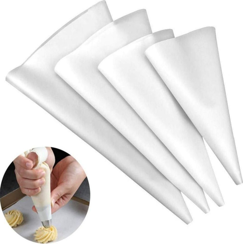 Queta 4er-Pack wiederverwendbare Spritzbeutel in den Größen Extra Groß / Groß / Mittel / Profi-Klein mit Steckverbindung für Zuckerguss, Torte...