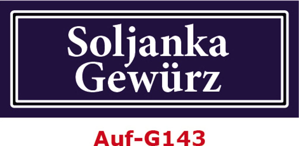 50 Stück Gewürzaufkleber Soljanka Gewürz 40x16mm Gewürzetiketten Sticker Lebensmittel (Auf-G143)
