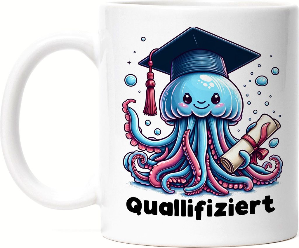 Quallifiziert Qualle Abschluss Tasse Weiß - Qualifikation Produktbild 