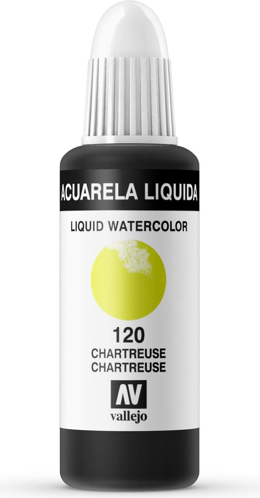 Liquid Watercolor Vallejo 33120 Chartreuse 32ml Chartreuse Aquarell Farbe