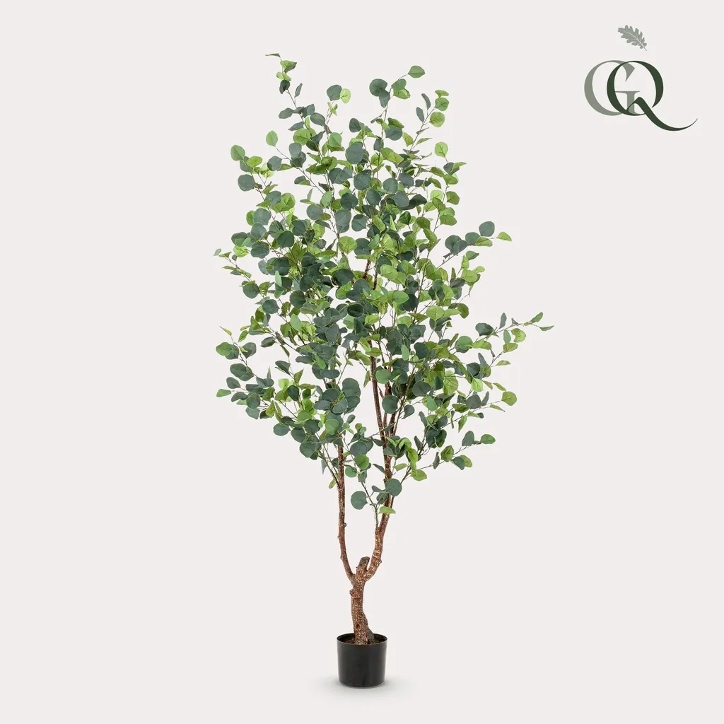 Eucalyptus artificiel 180 cm gris réaliste : fini les plantes qui meurent