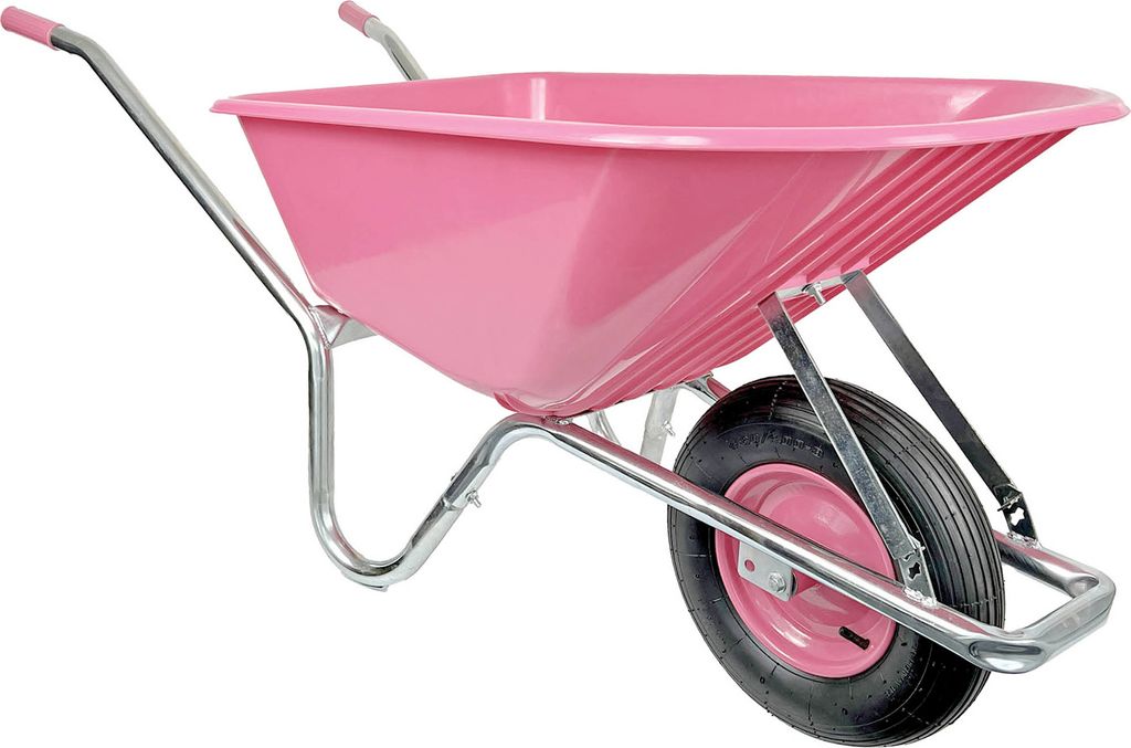 Matrix Schubkarre 100l 250kg Luftrad Kunststoffwanne Pink Produktbild 3