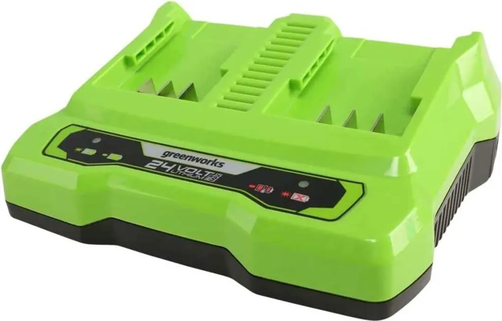 Fini l'Attente avec le Double Chargeur Greenworks 24V G24X2UC4 Rapide