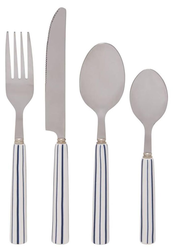 Eazy Living Besteckset 16-teilig Philomena Weiß - Blau Produktbild 