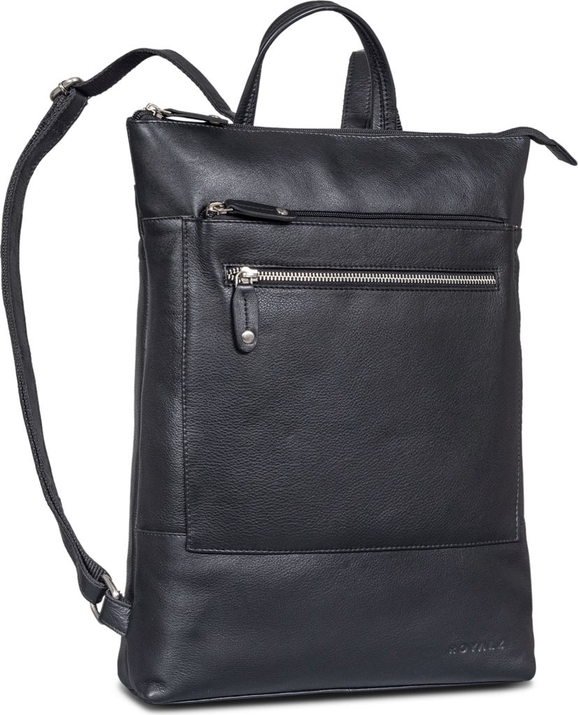 ROYALZ "Orlando" flacher Vintage Lederrucksack Herren und Damen Echtleder mittel-groß - 14 bis 15,6 Zoll Laptop Rucksack Tagesrucksack Leder für ...