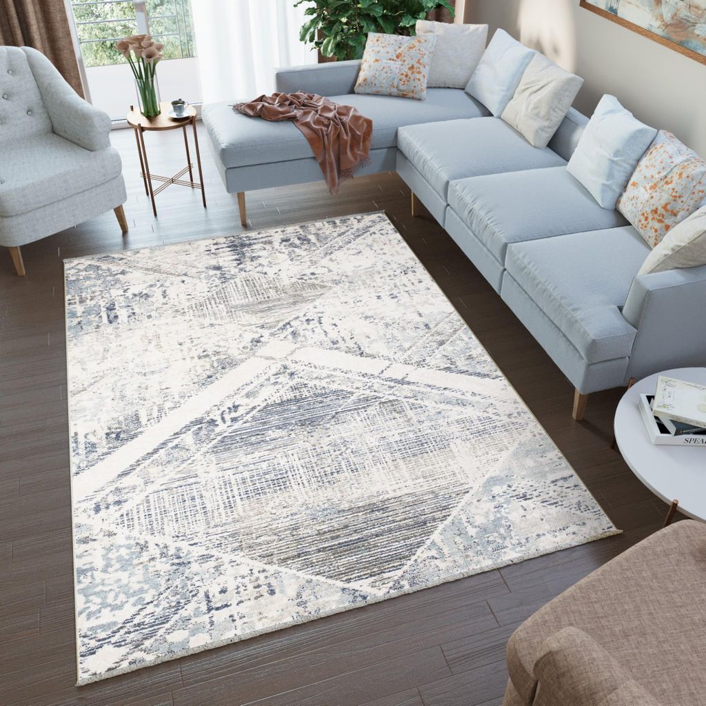Tapiso Teppich RIVIOLI Modern Design Beige Grau Creme Wohnzimmer 160 x 225 cm