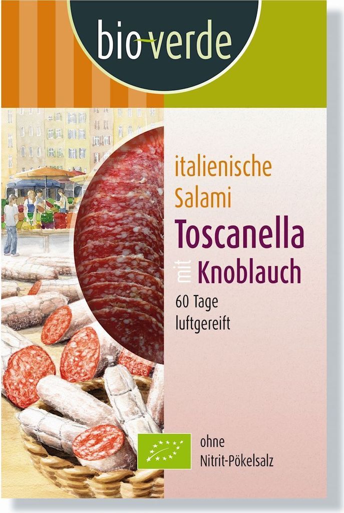TOSCANELLA-SALAMI MIT KNOBLAUCH, -SCHEIBEN, 80 g -  VERDE Produktbild 