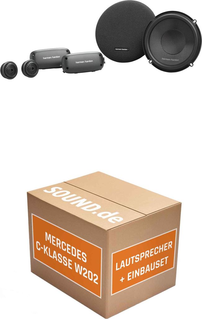 Lautsprecher Boxen Einbaupaket vorne Harman/Kardon FIT6C passend für Mercedes C-Klasse W 202 + Limousine | 400Watt