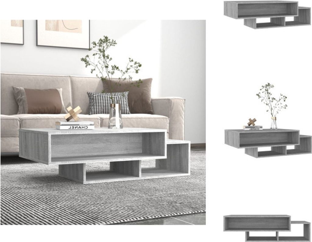 vidaXL Couchtisch Grau Sonoma 105x55x32 cm Holzwerkstoff - Couchtische