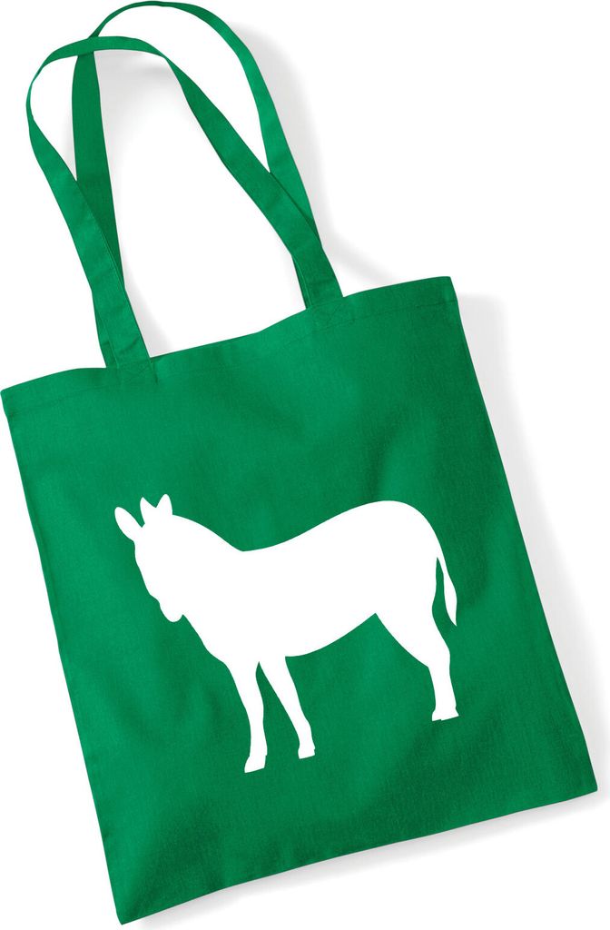 Huuraa Jutebeutel Esel Silhouette 10 Liter Kelly Green Baumwolle Tasche Geschenkidee