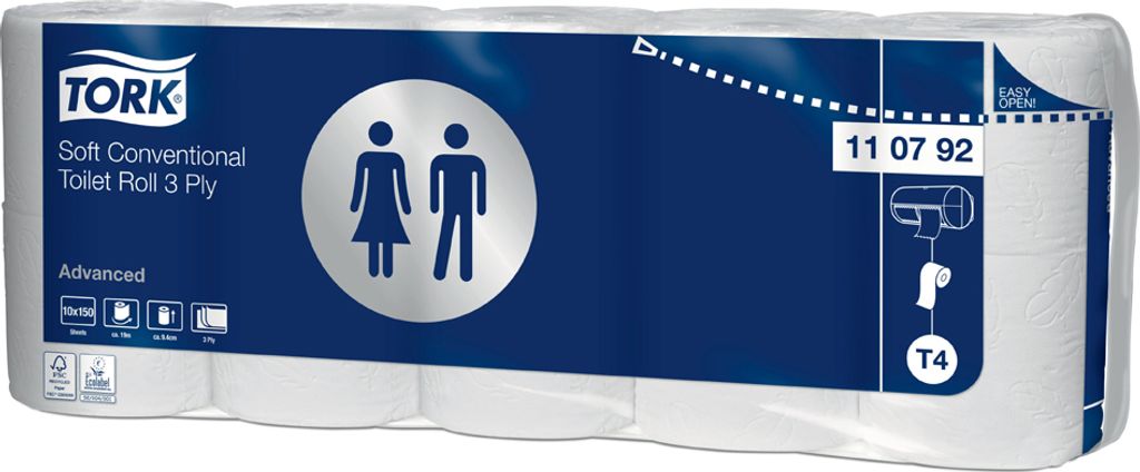 tork 110792 papier toaletowy TORK, 3-warstwowy, biały Zdjęcie produktu 