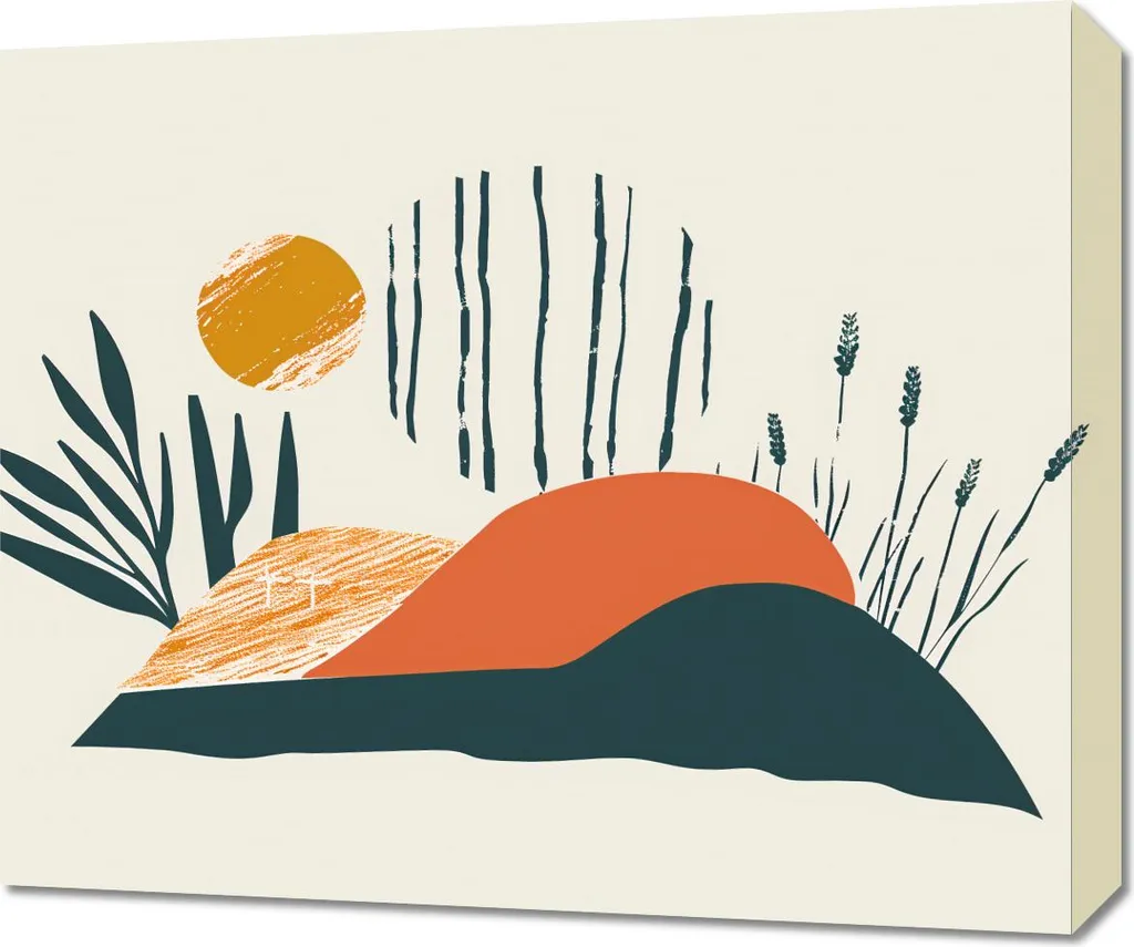 Offerta Quadro su Tela 60x50 cm - Serata sul Prato Pronta Consegna