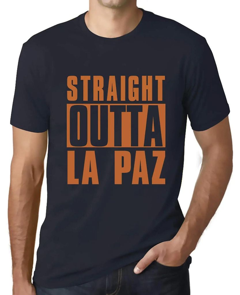 Herren Grafik T-Shirt Direkt aus la paz – Straight Outta La Paz – Öko-Verantwortlich Vintage Jahrgang Kurzarm Lustige Druck Geburtstag Geschen...