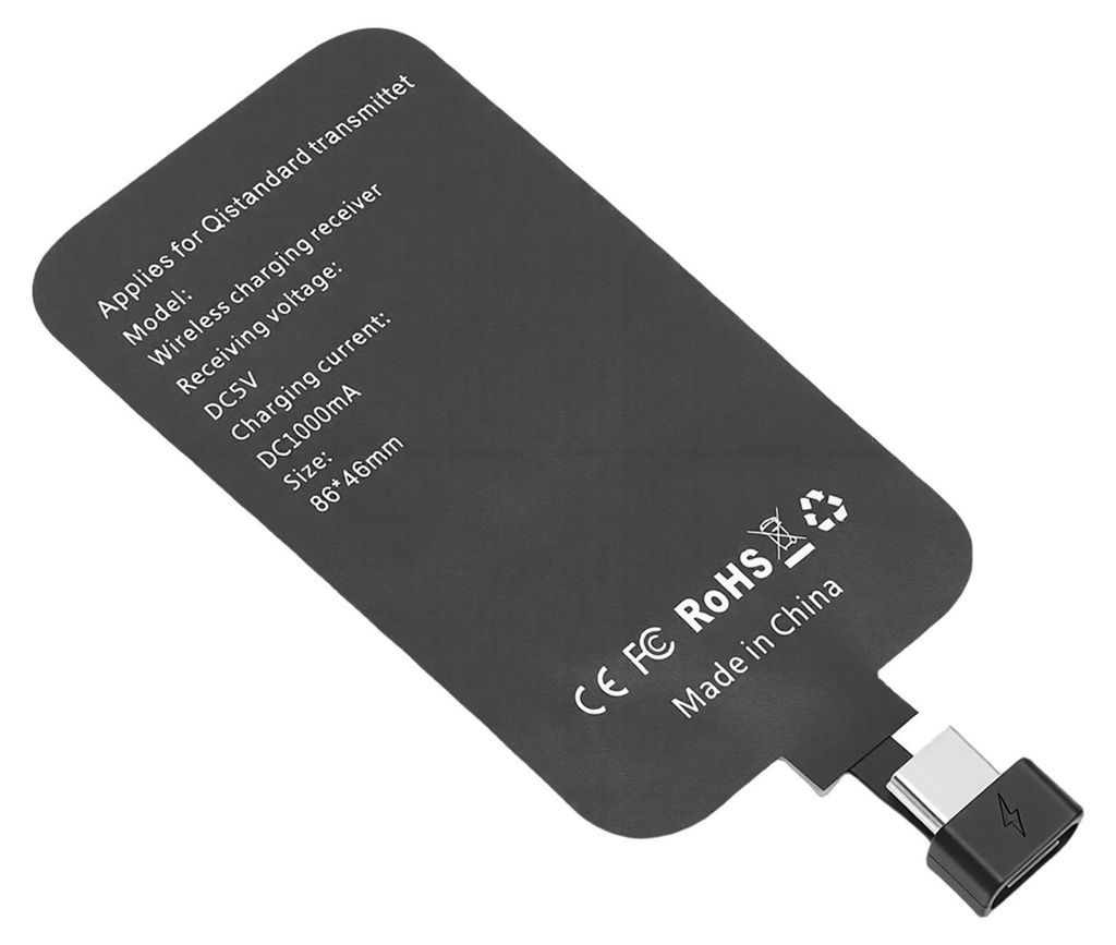 Drahtloser Ladeempfängeradapter, passend für Samsung Galaxy-Smartphones mit USB-Typ-C-Anschluss, dünnes drahtloses Ladegerät-Empfängermodul
