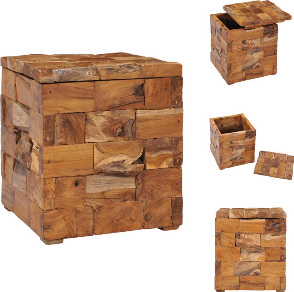 vidaXL Hocker mit Stauraum Massivholz Teak - Klappstühle & Hocker