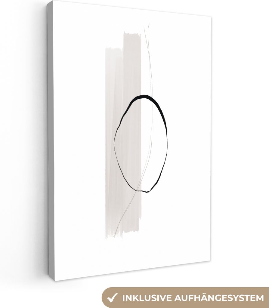 MuchoWow - Leinwandbilder - Abstrakt - Pastell - Design, Wandbild, Wanddeko Bilder Wohnzimmer, 40x60 cm