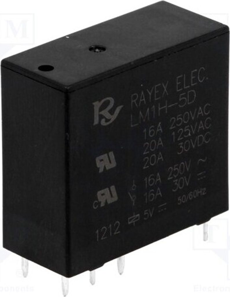 1x Relais: elektromagnetisch USpule : 5VDC 16A/250VAC Mini LM1H-5D Elektromagnet