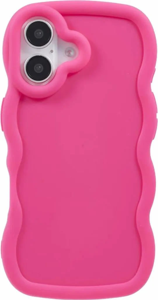 Cover Silicone iPhone 16 Plus Rosa Phonesta Wavy - Protezione Shock