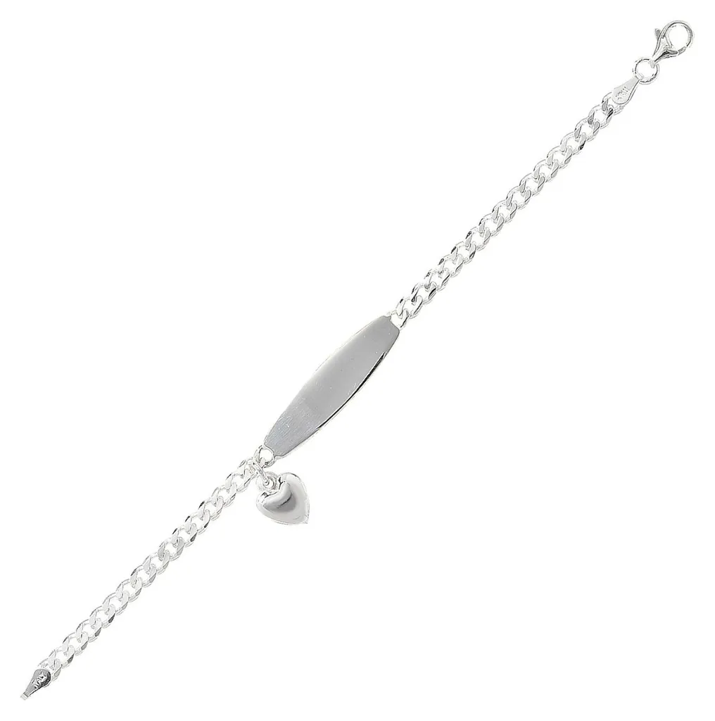 Bracelet de Baptême Coeur en Argent 925 - Idée Cadeau Bébé Originale
