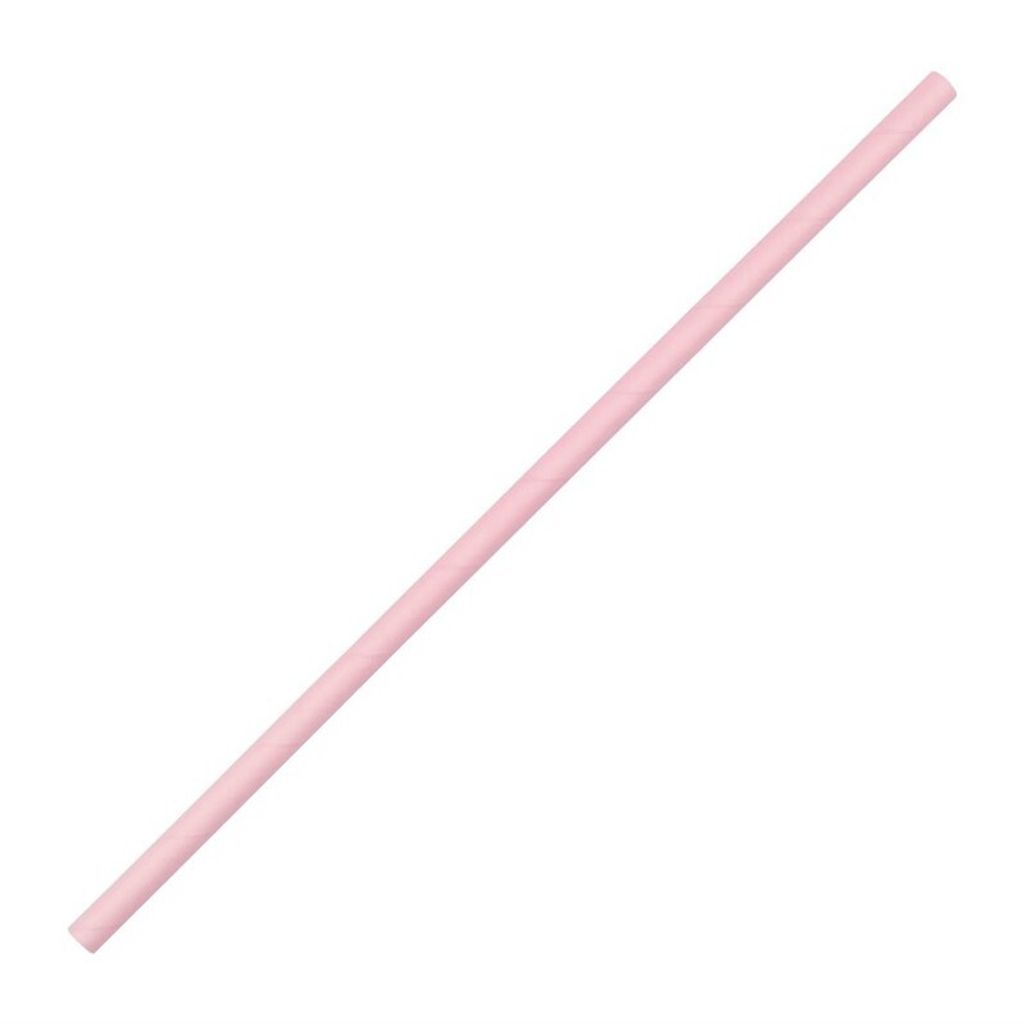Fiesta Compostable kompostierbare Papierstrohhalme rosa (250 Stück)