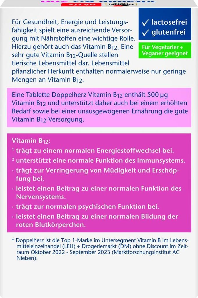 Vitamina B12 a doppio cuore 500 30pz Immagine del prodotto 