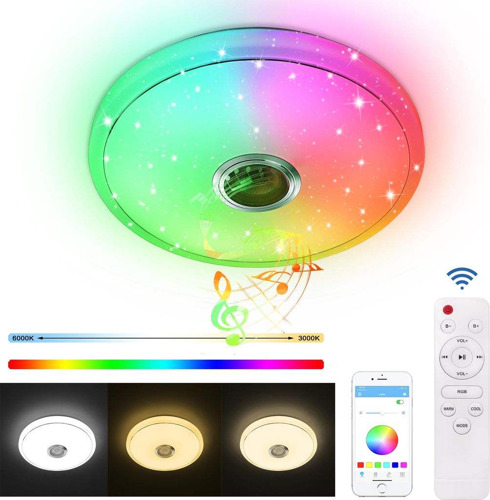XINZI 36W LED stropné svietidlo stmievateľné, RGB stropné Obrázok produktu 