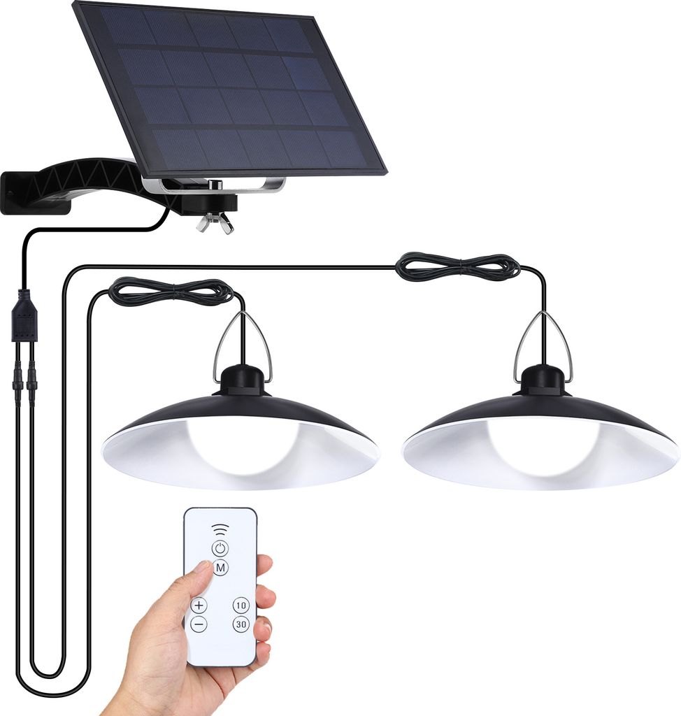 GUANSHAN Solar-Pendelleuchte Aus Seegrasgeflecht – 2er Set, IP44, 3000K Warmes Licht, 15 Lm, 600 MAh Akku