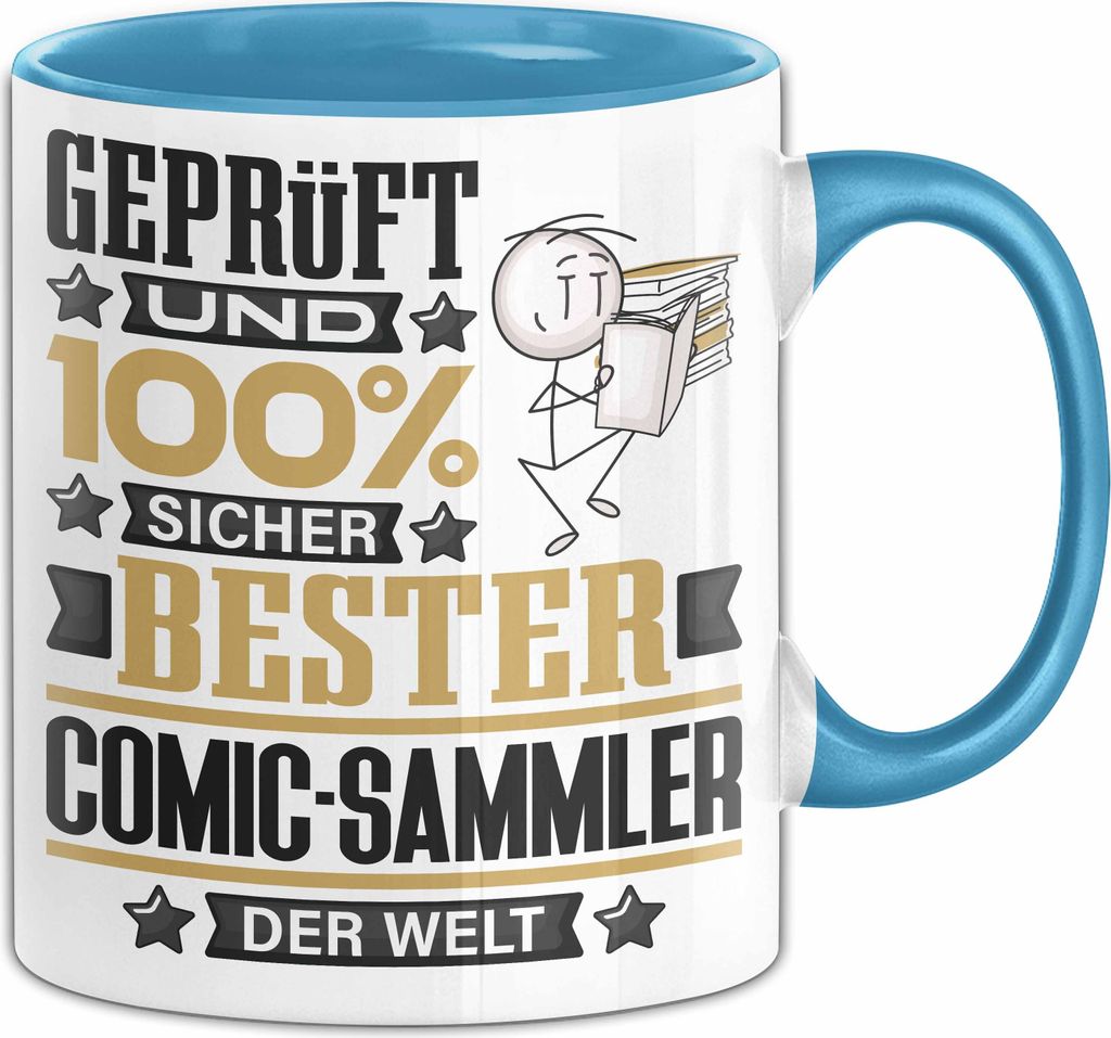 Comic-Sammler Geschenk Lustiger Spruch für Comic-Sammler Geschenkidee Bester Comic-Sammler Der Welt (Blau)