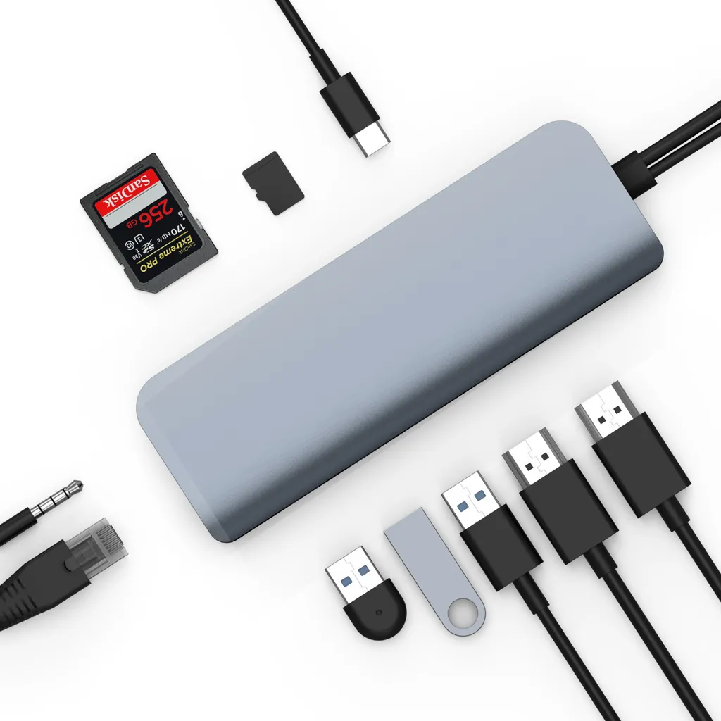Hub USB-C pour résoudre le manque de ports sur MacBook Pro et Air gris sidéral - 2