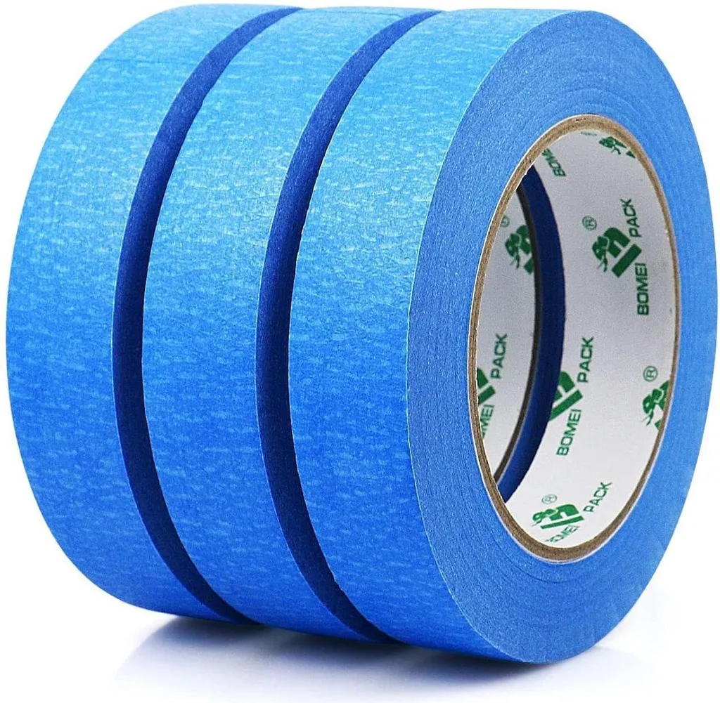 Ruban de masquage bleu Premium 24mm papier crêpé retrait sans résidus