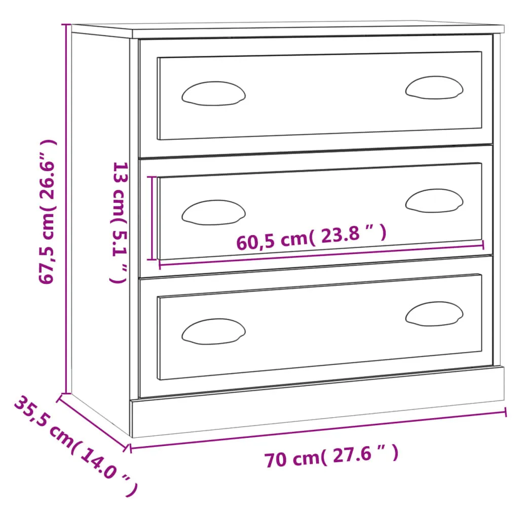 vidaXL Credenza Grigio Sonoma 70x35,5x67,5 cm Materiale in legno - 10