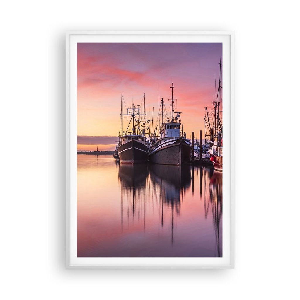 Gerahmtes Poster - Weißer Rahmen - Marina Westen Die Sonne - 70x100 cm - Wand Bild - Wanddeko - Wandbilder - Kunstposter - Wandposter - Bilderrahm...
