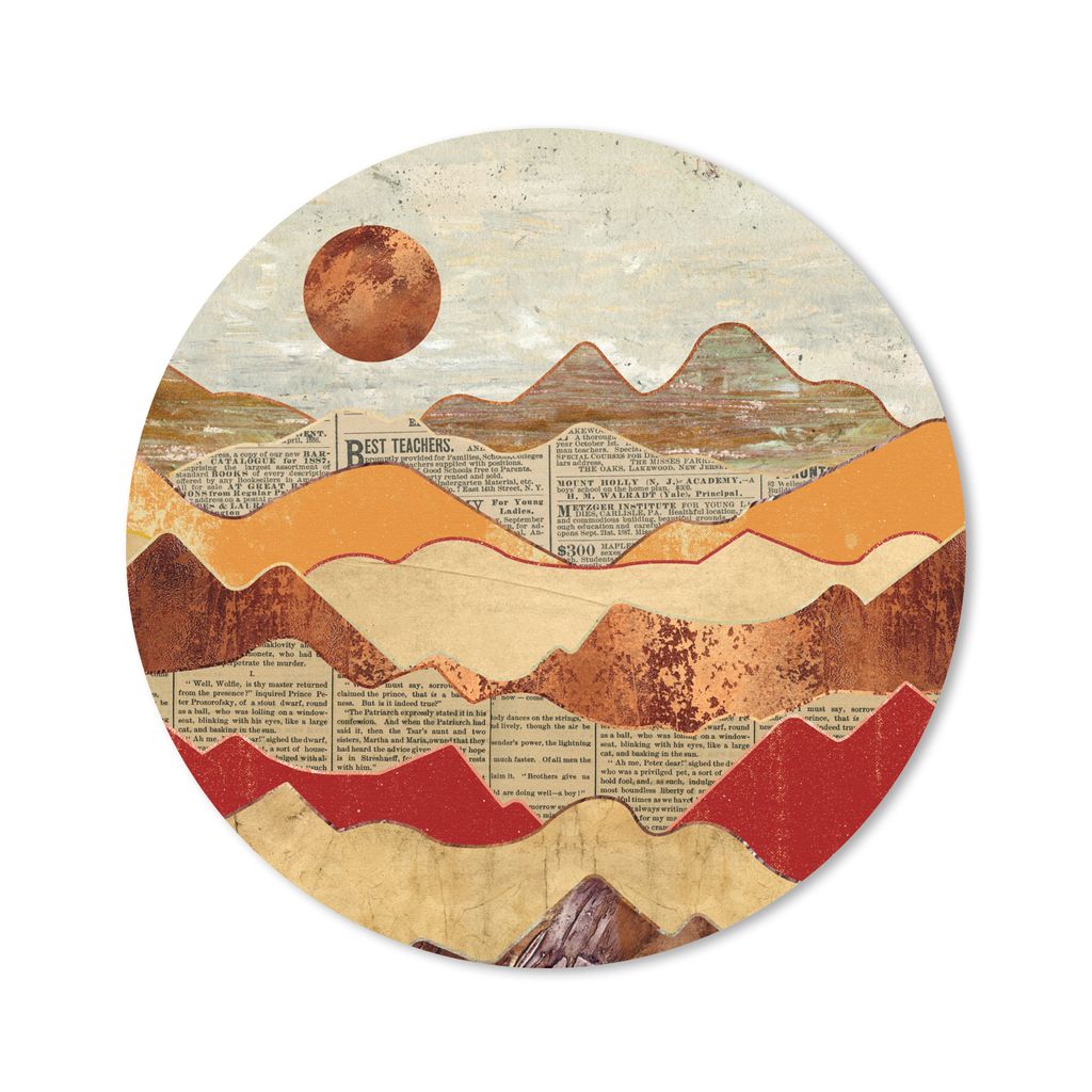 MuchoWow Mauspad Mousepad Vintage - Zeitung - Bronze - Abstrakt - Landschaft - Farben 20x20 cm - Mousepads - Maus Mat - Pad - Mausunterlage - Sch...