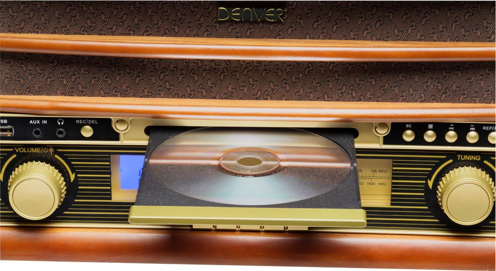 Denver MCR-50MK2 Retro drevený gramofón s rádiom CD kazetou Obrázok produktu 30