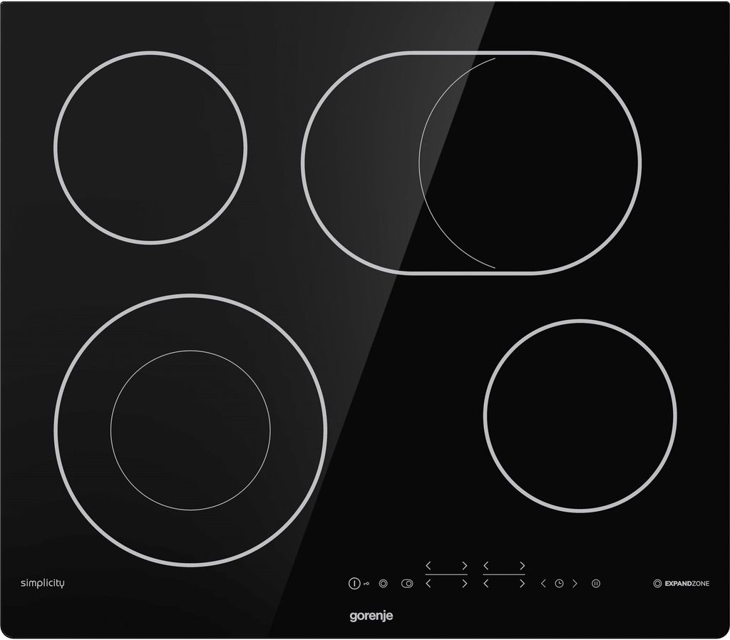 Gorenje ECT643SYB, Schwarz, Integriert, Keramik, Glaskeramik, 4 Zone(n), 4 Zone(n)