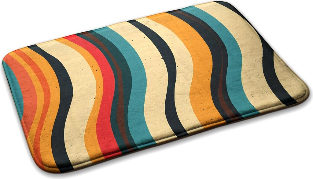 Teppich Wohnzimmer Schlafzimmer Modern - 90 cm x 60 cm - Abstrakte Wellen