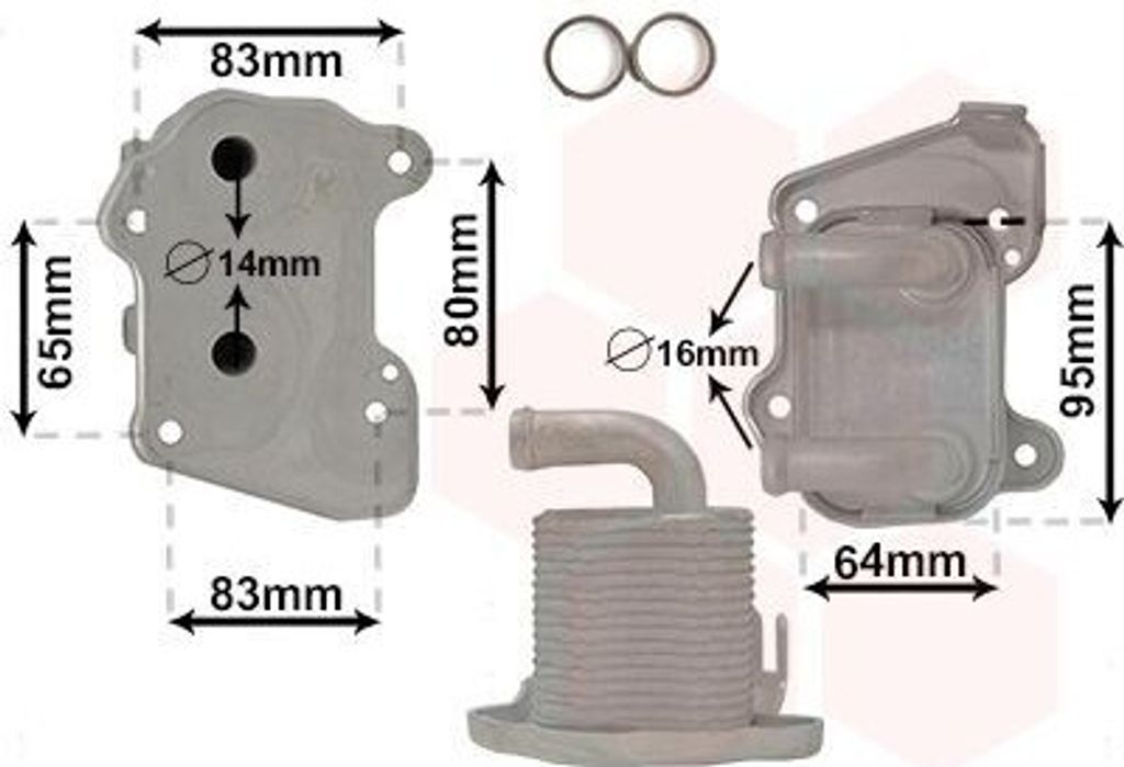 VAN WEZEL 37013713 Ölkühler Motoröl für OPEL Astra H Caravan (A04) Astra H Schrägheck (A04) Astra H Limousine (A04) ASTRA H Kasten (L70)