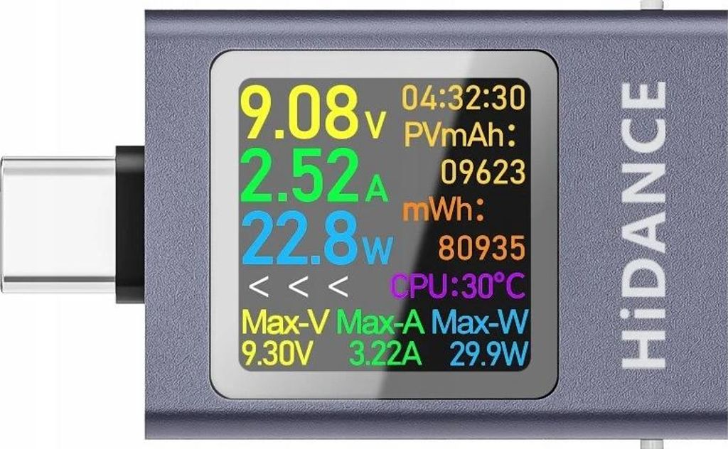 Přenosný měřič USB portu C s HD OLED displejem PD3.1 QC3.0 Obrázek produktu 