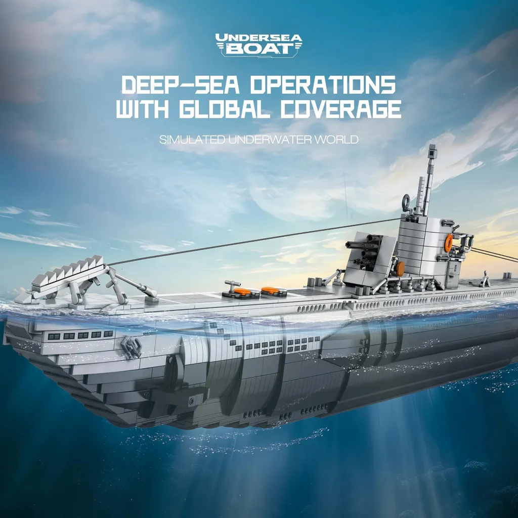Sous-marin en U modulable de 1,4 mètre, modèle géant avec coffret