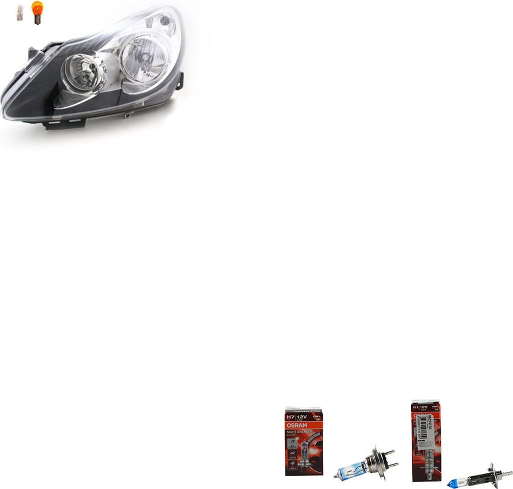 Johns, Scheinwerfer + Osram Night Breaker Laser passend für Opel Corsa D Links 1216194 93189361