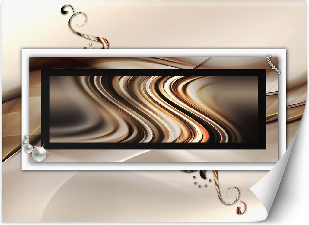 Vlies fototapete Wellen und Geometrie 100x70 cm Feeby Braun inkl. Kleber einfache Montage