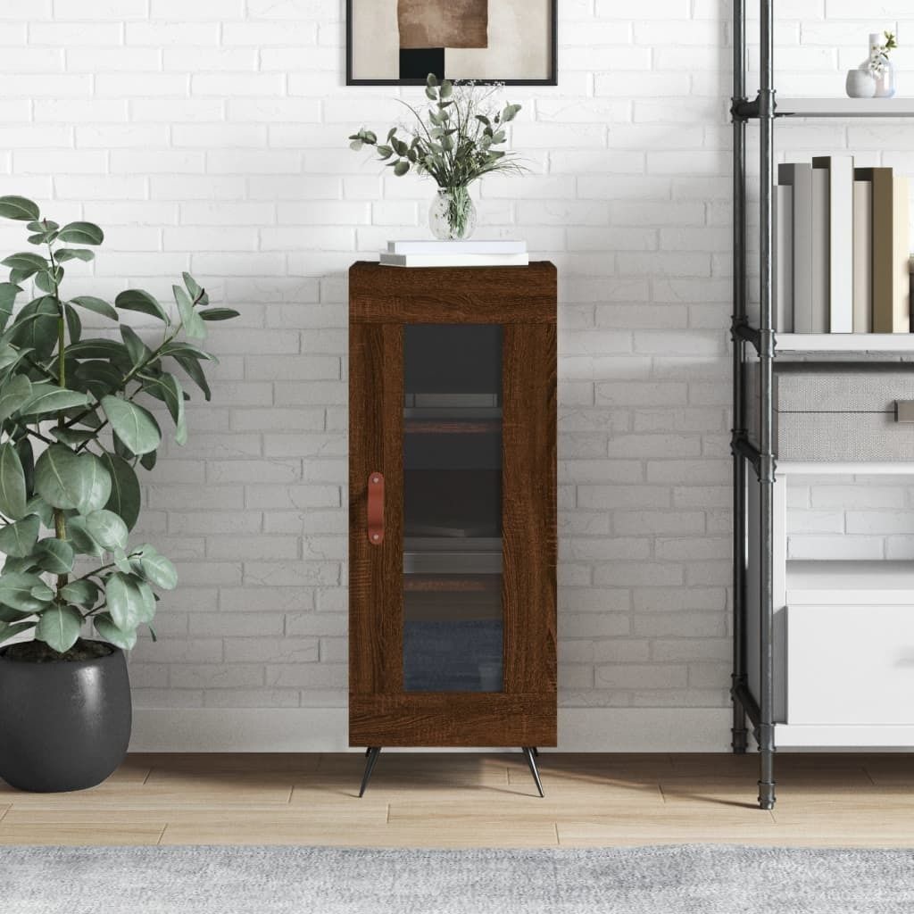 The Living Store Sideboard Braun Eichen-Optik 34,5x34x90 cm Holzwerkstoff