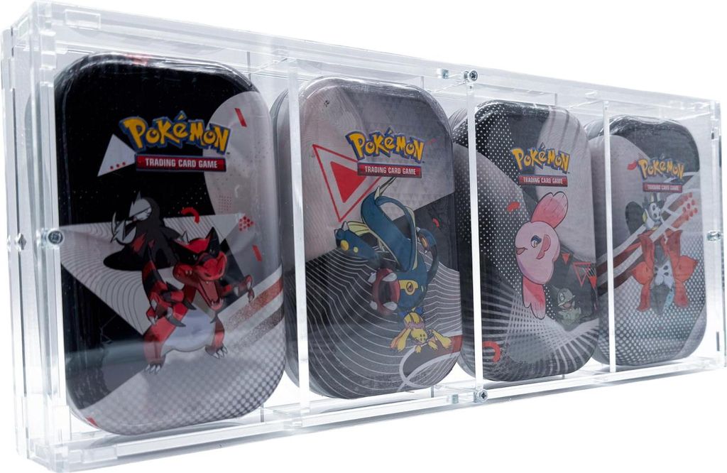 Acryl Case Pokemon Mini Tin Schutz Box TCG Schutz Prismatic 151 Black & White - Mini Tin 4er