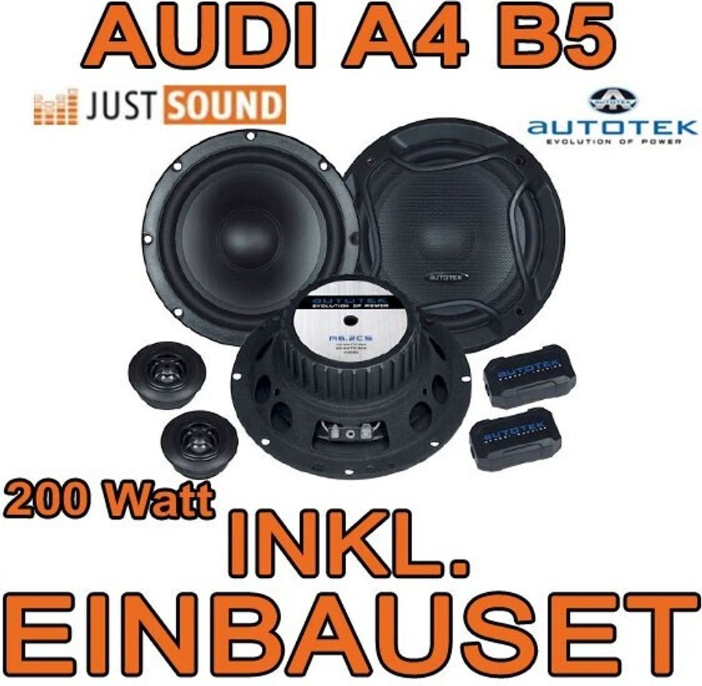 Heck Lautsprecher - Autotek A 6.2Cs - 16,5cm Einbauset passend für Audi A4 B5 Limousine - justSOUND