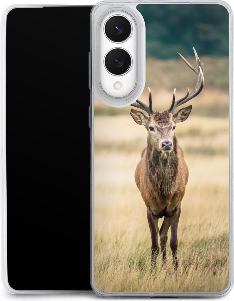 DeinDesign Slim Hülle für Samsung Galaxy S25 Edge Silikon Case Ultra Dünn Handyhülle Hirsch Wald Wiese